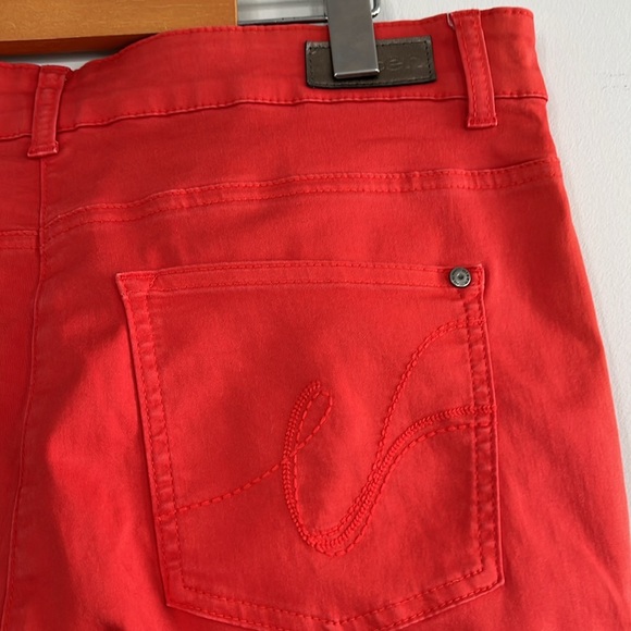 Olsen Mona Slim Blossom Red Jeans Size 14 - Picture 9 of 14